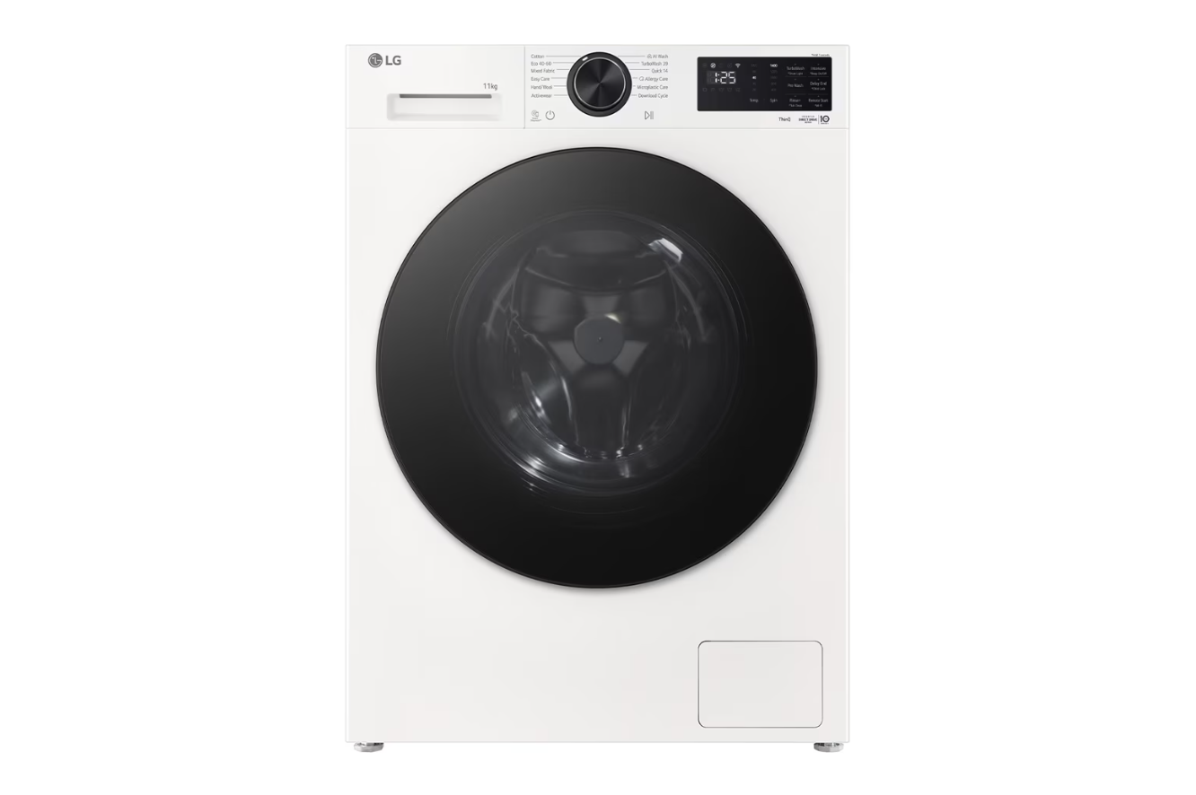 LG Washing machine | F4X5011TWB | Energy efficiency class A | Front loading | Washing capacity 11 kg | 1400 RPM | Depth 57 cm | Width 60 cm | Display | LED | Steam function | Direct drive | Wi-Fi | White - Image 3
