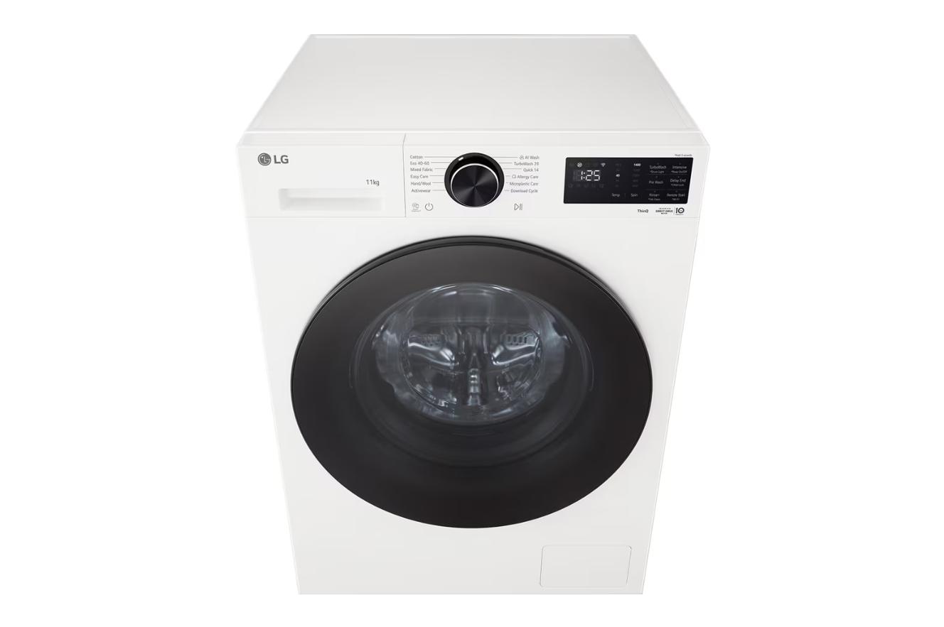 LG Washing machine | F4X5011TWB | Energy efficiency class A | Front loading | Washing capacity 11 kg | 1400 RPM | Depth 57 cm | Width 60 cm | Display | LED | Steam function | Direct drive | Wi-Fi | White - Image 7