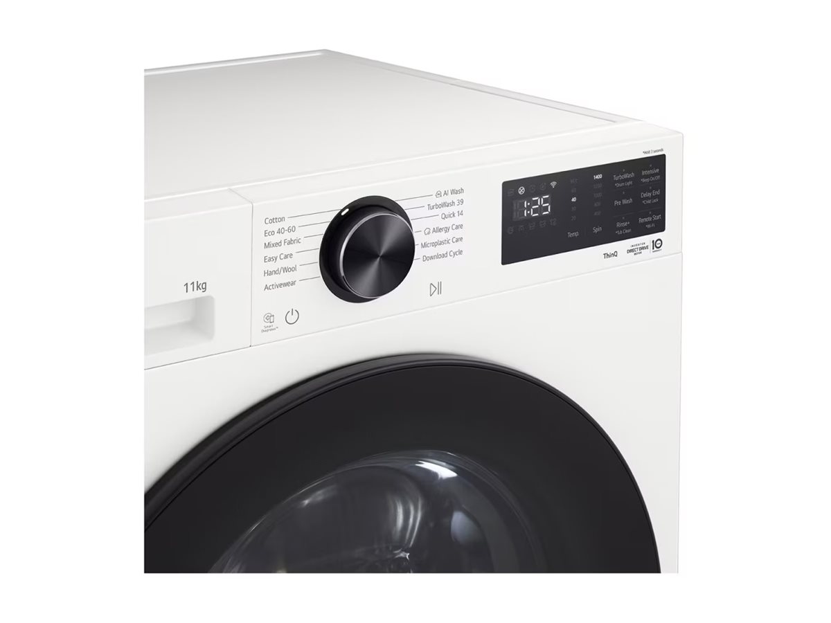 LG Washing machine | F4X5011TWB | Energy efficiency class A | Front loading | Washing capacity 11 kg | 1400 RPM | Depth 57 cm | Width 60 cm | Display | LED | Steam function | Direct drive | Wi-Fi | White - Image 20