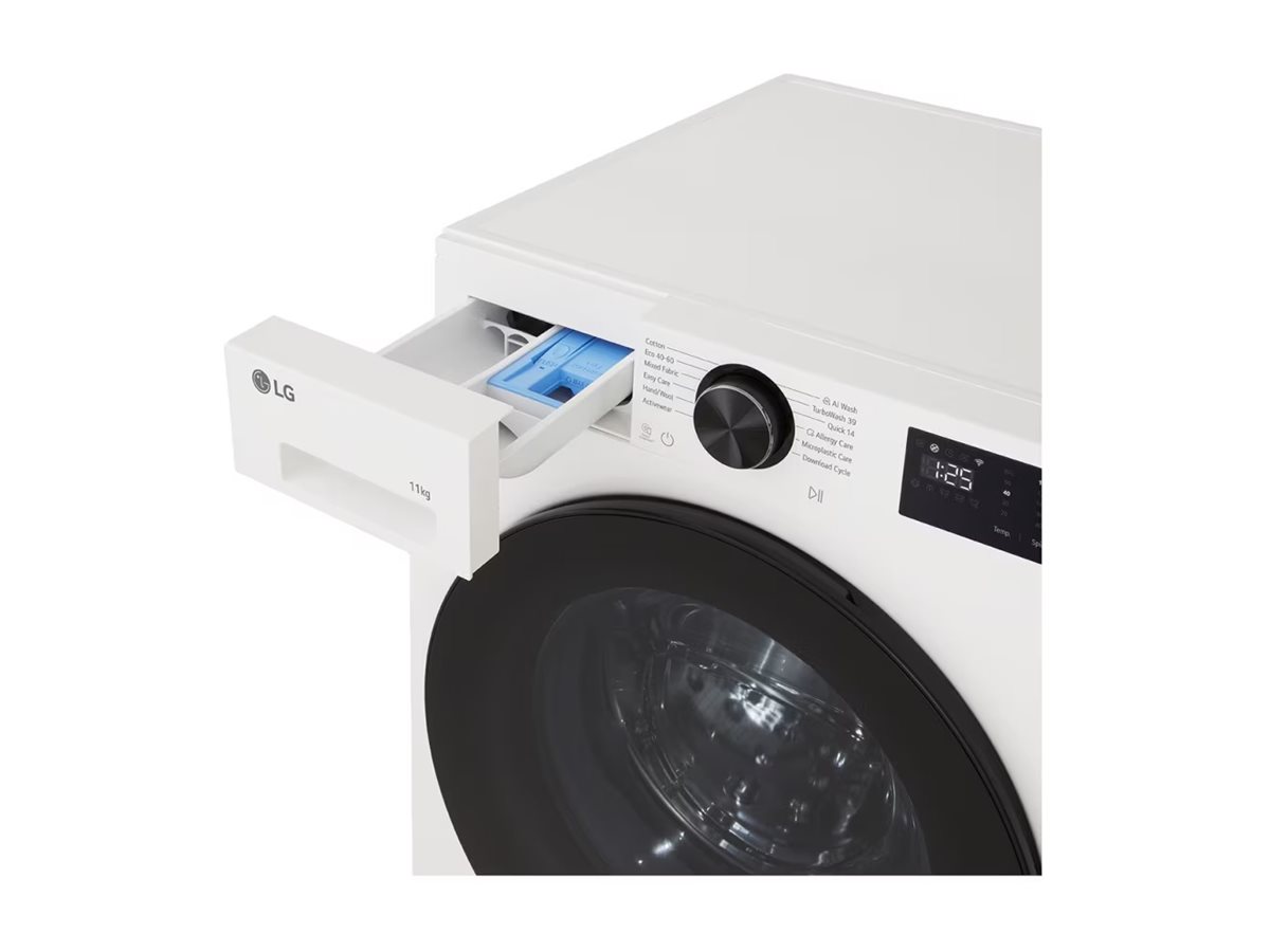 LG Washing machine | F4X5011TWB | Energy efficiency class A | Front loading | Washing capacity 11 kg | 1400 RPM | Depth 57 cm | Width 60 cm | Display | LED | Steam function | Direct drive | Wi-Fi | White - Image 22