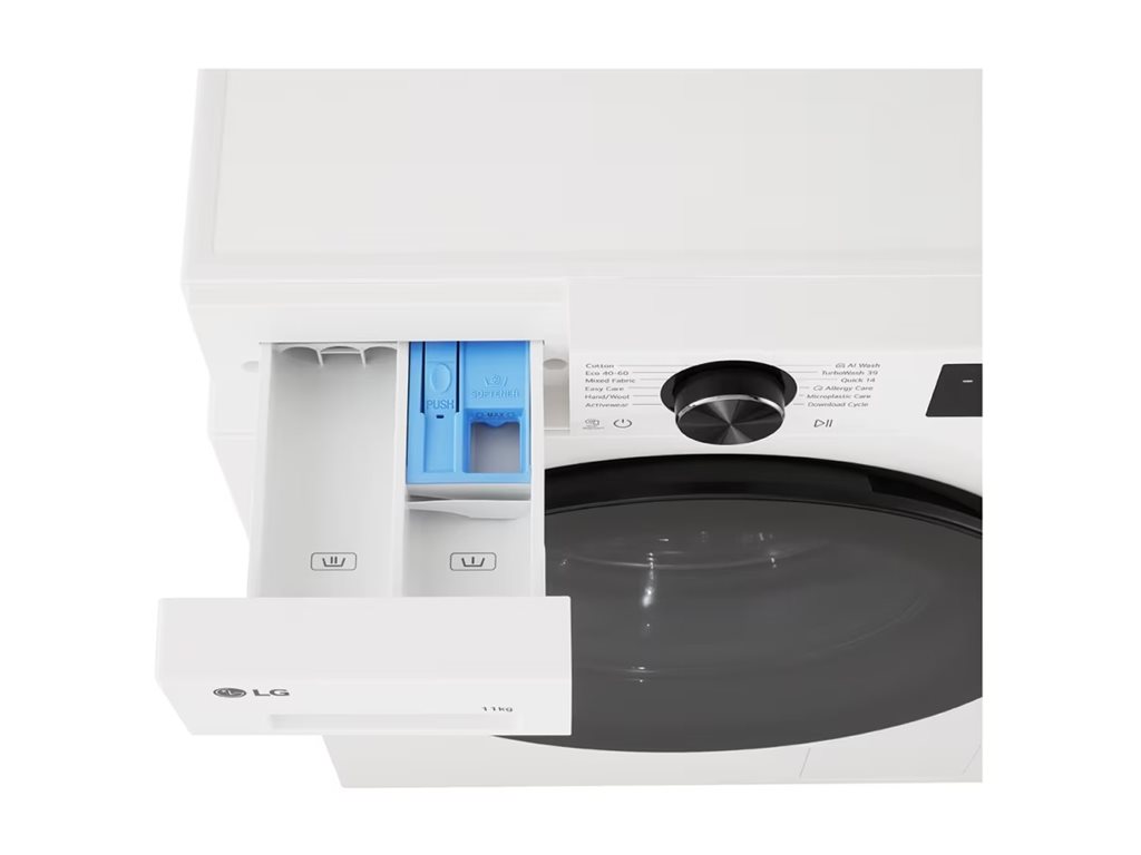 LG Washing machine | F4X5011TWB | Energy efficiency class A | Front loading | Washing capacity 11 kg | 1400 RPM | Depth 57 cm | Width 60 cm | Display | LED | Steam function | Direct drive | Wi-Fi | White - Image 24