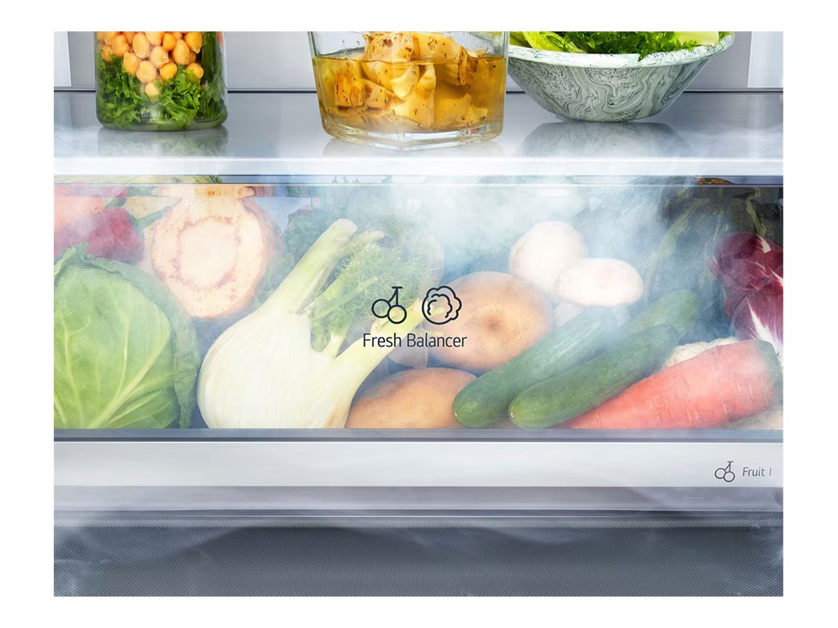 LG Refrigerator | GBBW726CEV | Energy efficiency class C | Free standing | Combi | Height 203 cm | Fridge net capacity 326 L | Freezer net capacity 139 L | Display | 33 dB | Black Steel - Image 6