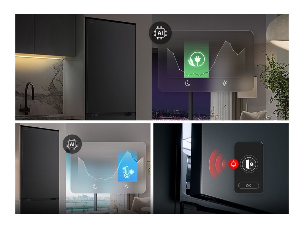 LG Refrigerator | GBBW726CEV | Energy efficiency class C | Free standing | Combi | Height 203 cm | Fridge net capacity 326 L | Freezer net capacity 139 L | Display | 33 dB | Black Steel - Image 14