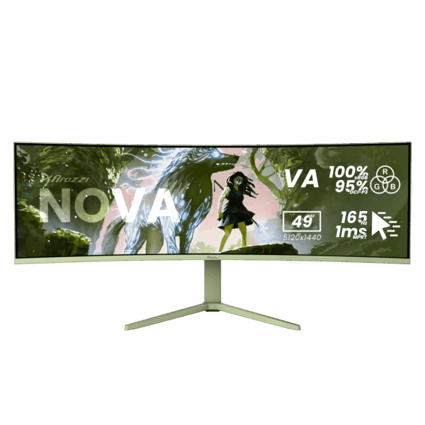 Arozzi Nova | 49 " | VA | 32:9 | 165 Hz | 4 ms | 5120 x 1440 pixels | 350 cd/m² | HDMI ports quantity 2 | Forest Green