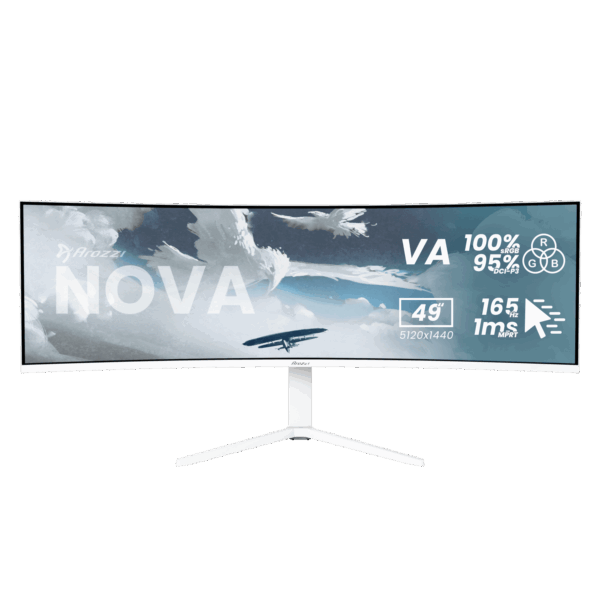 Arozzi Nova | 49 " | VA | 32:9 | 165 Hz | 4 ms | 5120 x 1440 pixels | 350 cd/m² | HDMI ports quantity 2 | White