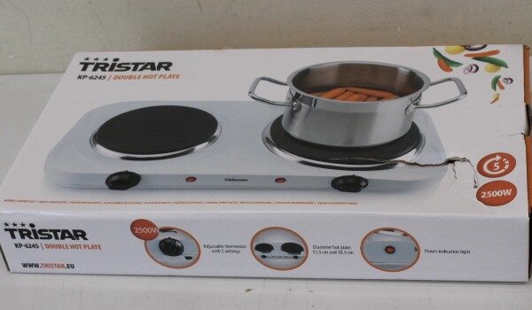 SALE OUT. Tristar Free standing table hob | KP-6245 | Number of burners/cooking zones 2 | Rotary | White | DAMAGED PACKAGING | Electric