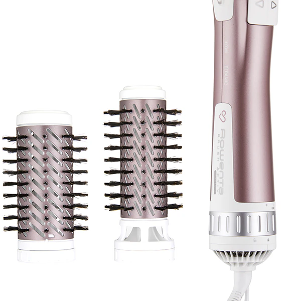 Rowenta | ACTIV PREMIUM CARE Hair Brush | CF9540 | Ceramic heating system | Ion conditioning | Barrel diameter 40 - 50 mm | Number of heating levels 2 | 1000 W | Styling comb | Metal cinnamon pink