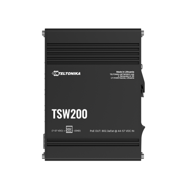 Teltonika TSW200 | Industrial POE+ Ethernet Switch | DIN rail mountable | SFP ports quantity 2 | PoE+ ports quantity 8