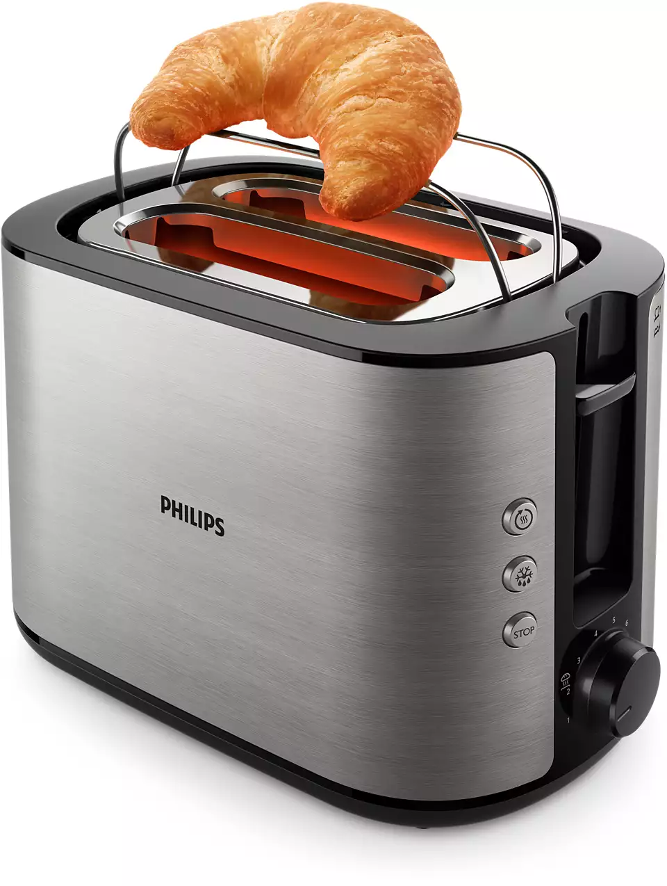 Philips | Toaster | HD2650/90 Viva Collection | Power 950 W | Number of slots 2 | Housing material Metal | Stainless Steel - Image 5