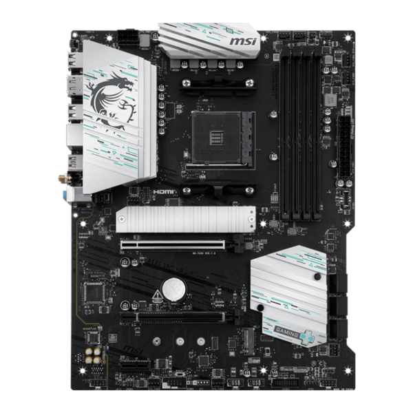 MSI B550 GAMING WIFI | Processor family AMD | Processor socket AM4 | DDR4 | Supported hard disk drive interfaces SATA, M.2 | Number of SATA connectors 6