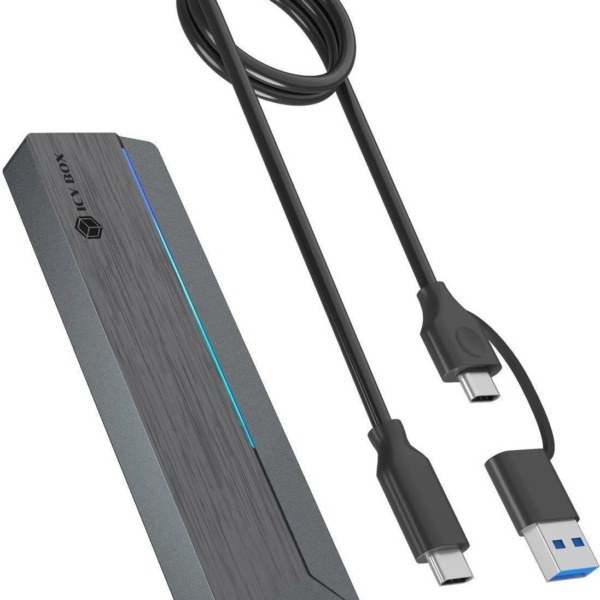 Raidsonic Icy Box M.2 SATA/NVMe SSD Enclosure with USB 3.2 Gen 2 Type-C and RGB light | Warranty IB-1826MCL-CU31 month(s)