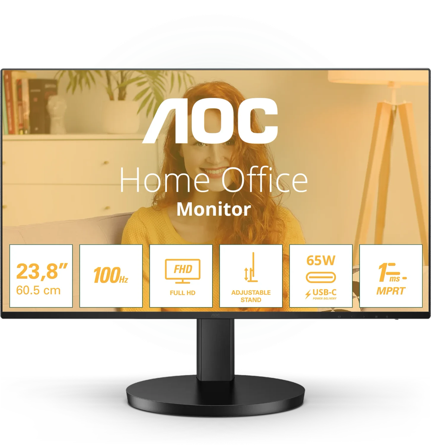 AOC 24B3CF2 | 23.8 " | IPS | FHD | 16:9 | 120 Hz | 4 ms | 1920 x 1080 pixels | 300 cd/m² | HDMI ports quantity 1 | Black - Image 2