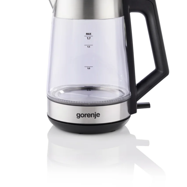 Gorenje K17OGS | Kettle | Electric | 1.7 L | 2200 W | 360° rotational base | Stainless steel/Glass | Stainless steel