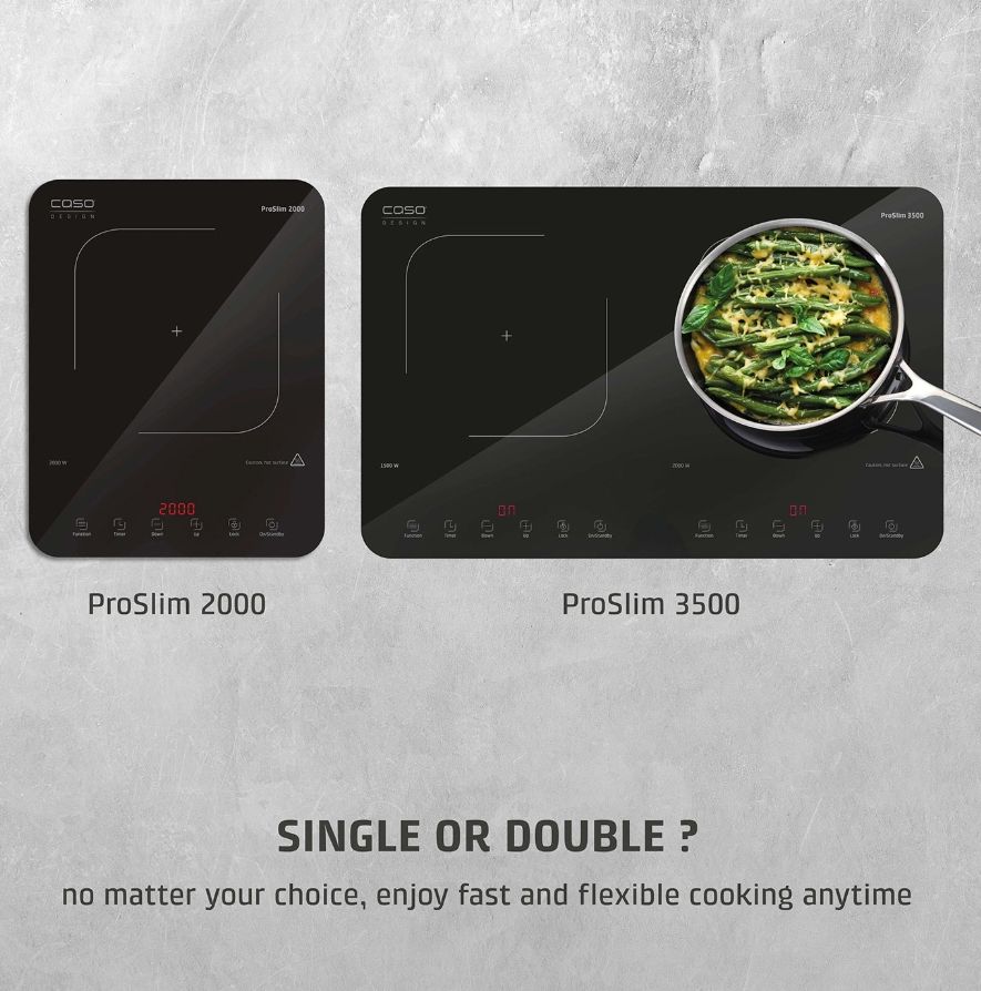 Caso Mobile Single Hob | ProSlim 2000 | Induction | Number of burners/cooking zones 1 | Touch | Timer | Black - Image 9