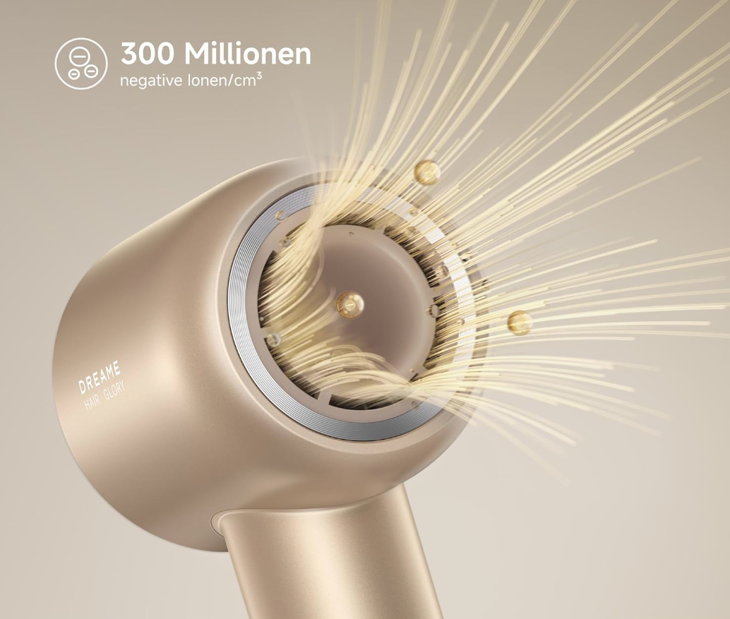 Dreame Hair Dryer | Glory Mix AHD18 | 1600 W | Number of temperature settings 4 | Ionic function | Diffuser nozzle | Gold - Image 3