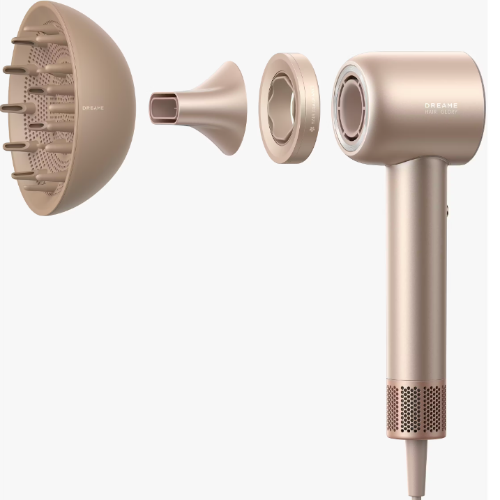 Dreame Hair Dryer | Glory Mix AHD18 | 1600 W | Number of temperature settings 4 | Ionic function | Diffuser nozzle | Gold - Image 6