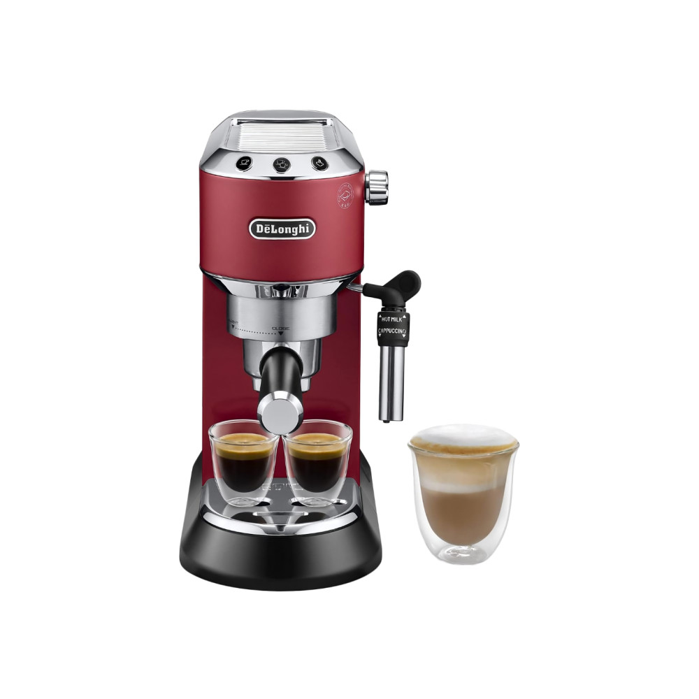 Delonghi | Espresso Coffee Maker | Dedica Style EC 685.R | Pump pressure 15 bar | Built-in milk frother | Semi-automatic | 1300 W | Red - Image 3