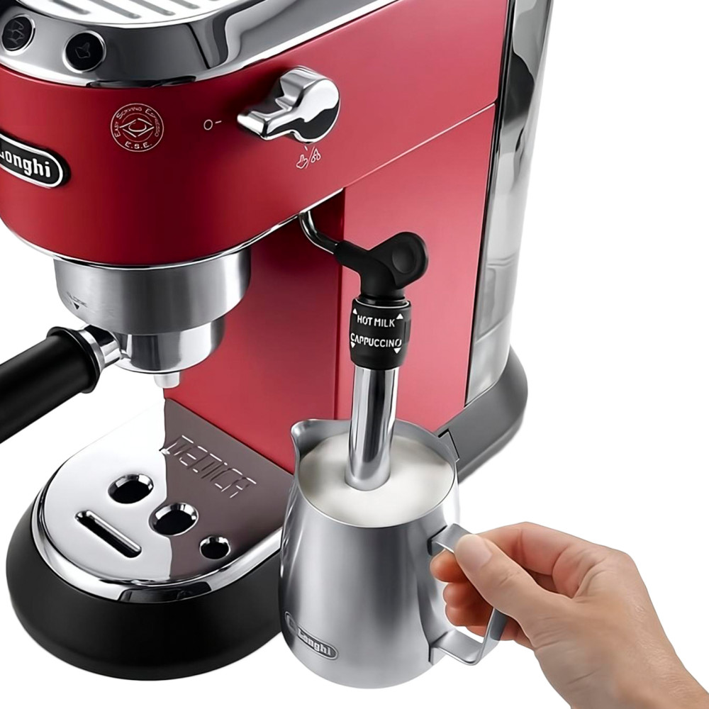 Delonghi | Espresso Coffee Maker | Dedica Style EC 685.R | Pump pressure 15 bar | Built-in milk frother | Semi-automatic | 1300 W | Red - Image 8