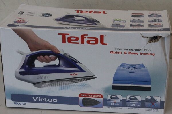 SALE OUT. Tefal FV1711 Virtuo Iron, Blue | TEFAL Steam Iron | FV1711 Virtuo | Steam Iron | Continuous steam 24 g/min | Steam boost performance 80 g/min | Blue | DAMAGED PACKAGING AND SCRATCHES ON MAIN CORPUSE