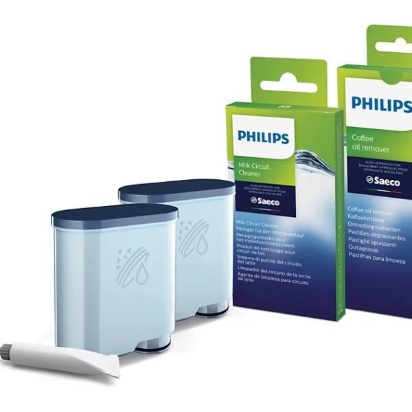 Philips | Coffee maker Maintenance kit: oil, 2xAquaClean, 6xcoffee oil remover tablets, 6xMilk circuit cleaner sachets | CA6707/10