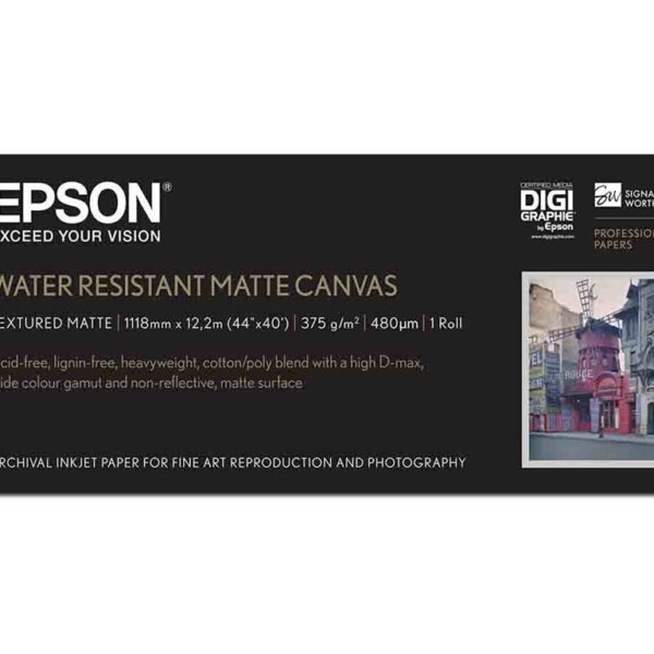 Epson WaterResistant Matte Canvas Roll, 44" x 12,2 m, 375g/m2