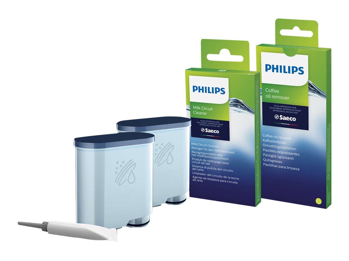 Philips | Coffee maker Maintenance kit: Oil, 2x AquaClean, 6x Coffee oil remover tablets, 6x Milk circuit cleaner sachets | CA6707/10 - Image 2