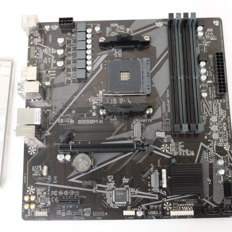 SALE OUT. Gigabyte B550M K 1.0 M/B | Processor family AMD | Processor socket AM4 | DDR4 DIMM | Memory slots 4 | Supported hard disk drive interfaces SATA, M.2 | Number of SATA connectors 4 | Chipset AMD B550 | Micro ATX | USED, REFURBISHED, WITHOUT ORIGINAL PACKAGING AND ACCESSORIES, ONLY BACK PANEL INCLUDED