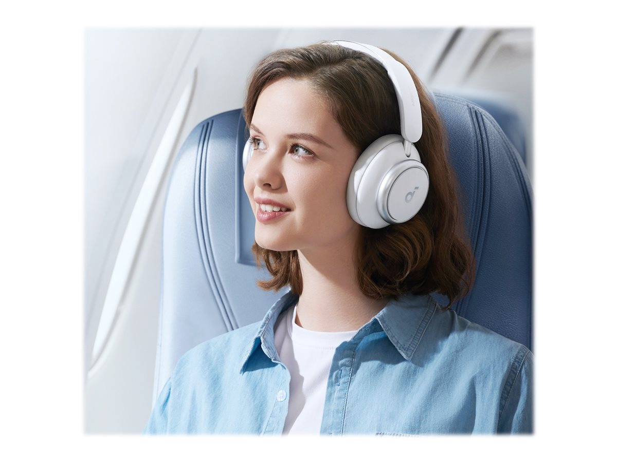 Anker Soundcore | Headphones | Space Q45 | Bluetooth | Over-ear | Microphone | Wireless | White - Image 2