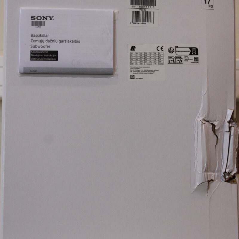 SALE OUT. Sony SA-SW5 Wireless 300W Subwoofer for HT-A9/A7000 | Sony Speaker | Subwoofer for HT-A9/A7000 | DAMAGED PACKAGING | 300 W | Black | 2 Ω | Portable | Wireless connection - Image 2