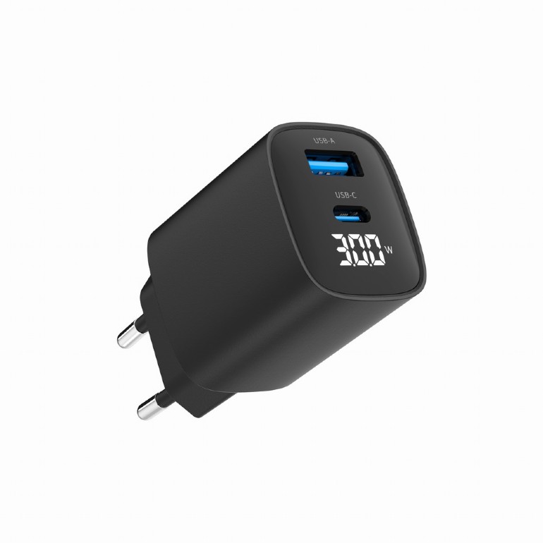 Gembird 2-port 30W USB fast charger, LCD | TA-UC-PDQC30LCD-BK-01 - Image 2