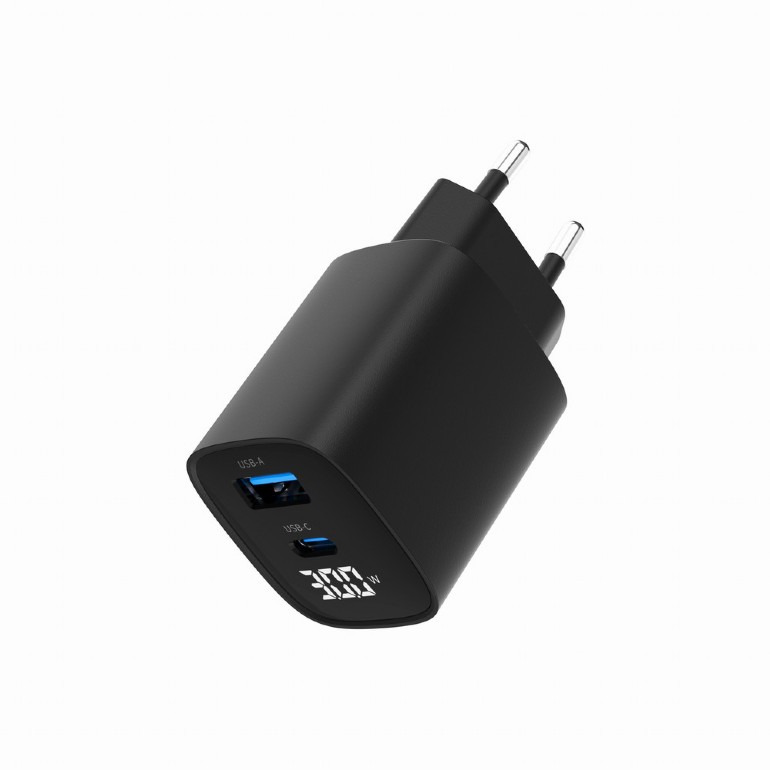 Gembird 2-port 30W USB fast charger, LCD | TA-UC-PDQC30LCD-BK-01 - Image 3