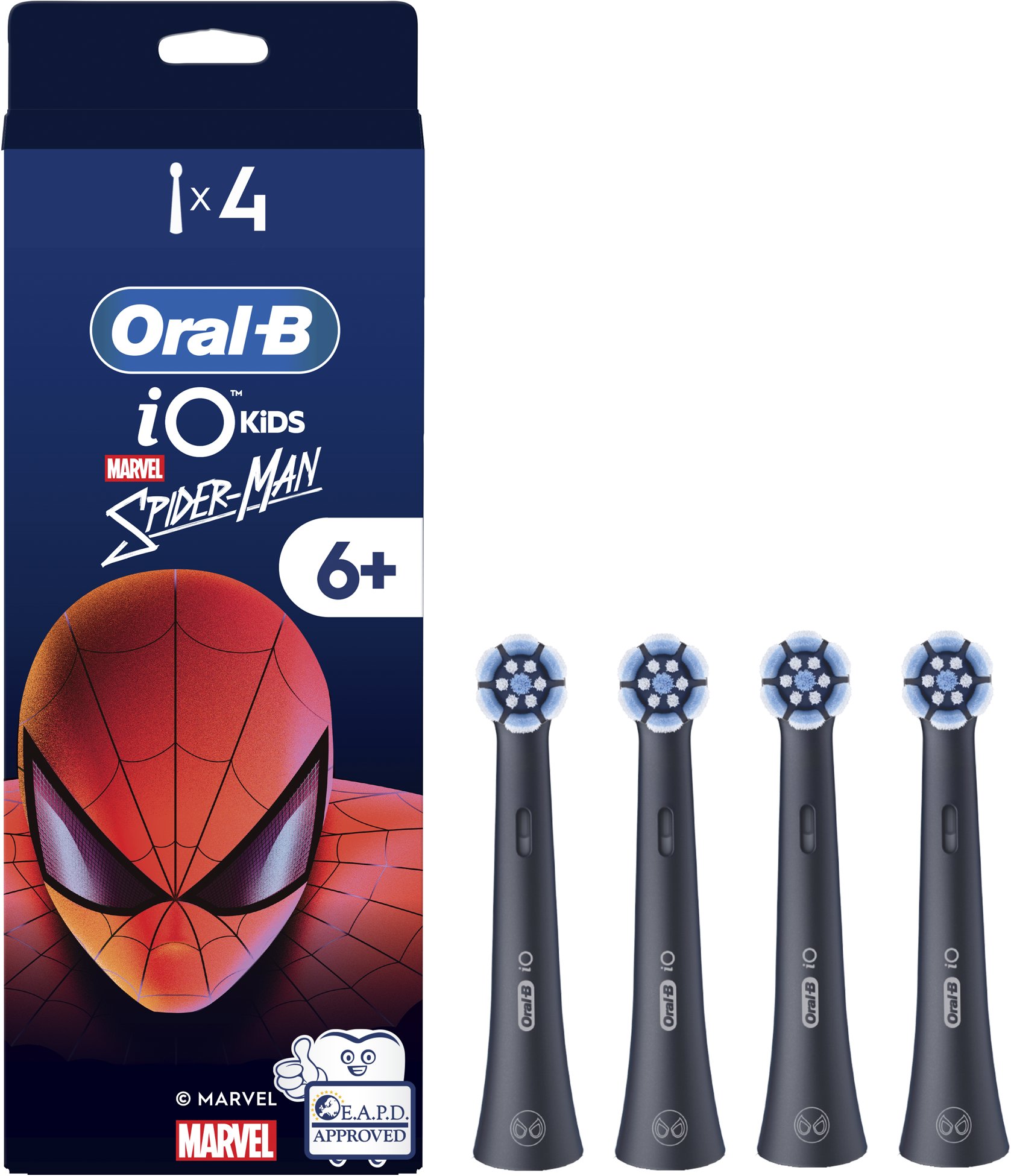 Oral-B Replacement brush heads | iO kids Refills Spiderman | Heads | For kids | Number of brush heads included 4