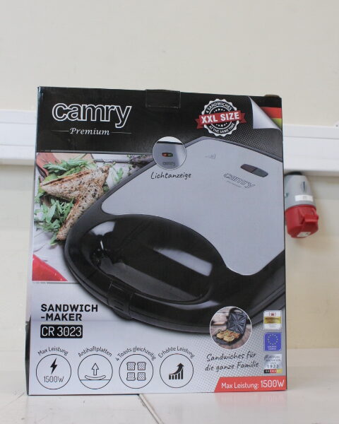 SALE OUT. Camry Sandwich maker XL | CR 3023 | 1500 W | Number of plates 1 | Number of pastry 4 | Black | DAMGED PACKAGING