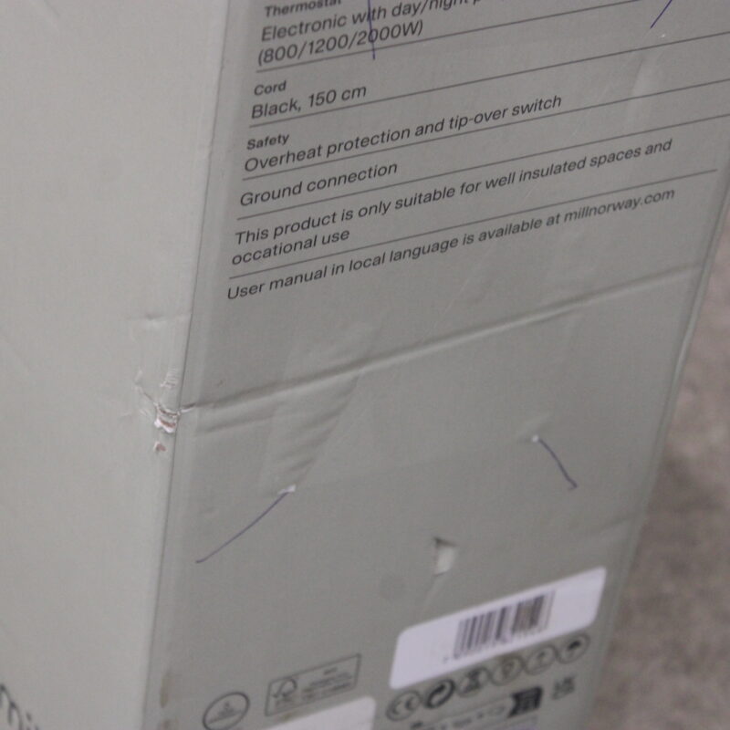 SALE OUT. | Mill | Heater | AB-H2000DN | Oil Filled Radiator | 2000 W W | Number of power levels 3 | Suitable for rooms up to 24-34 m³ | White | DAMAGED PACKAGING, USED, INCOMPLETE SET | 230 V V - Image 3