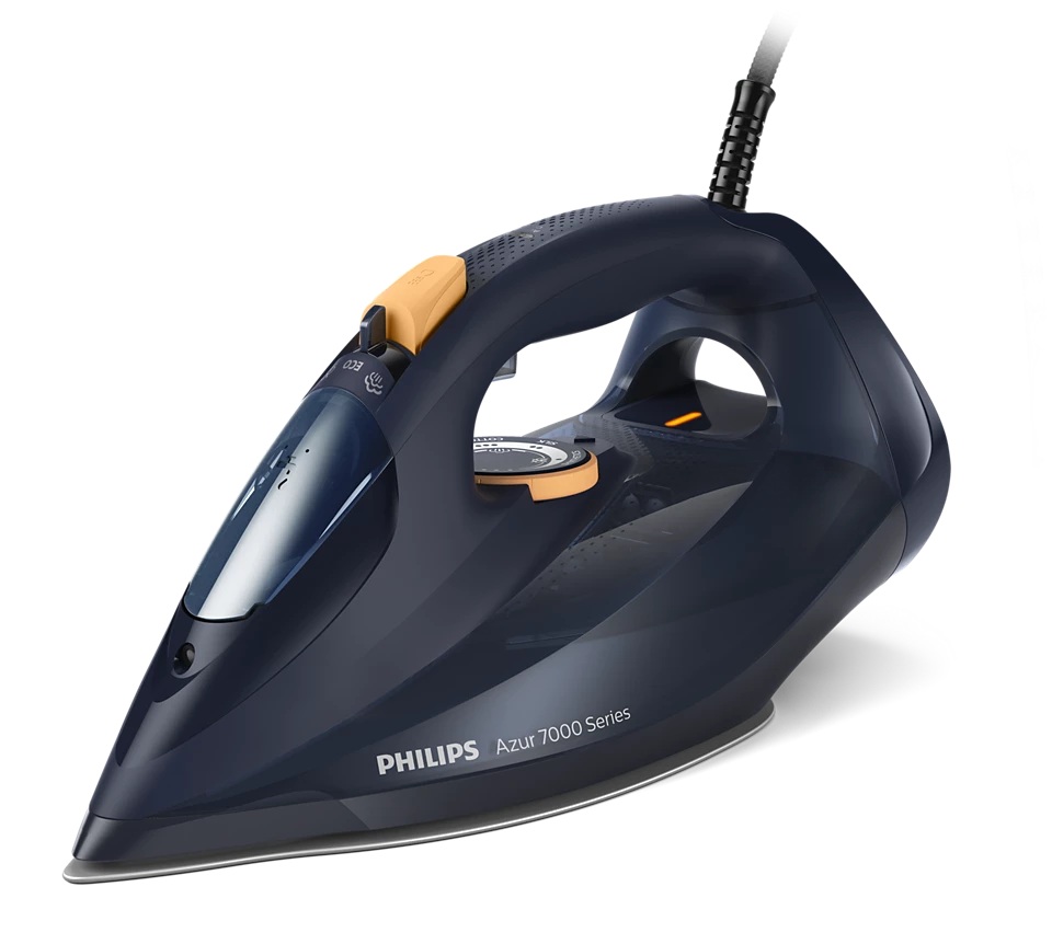 Philips DST7060/20 7000 Series | Steam Iron | 3000 W | Water tank capacity 300 ml | Continuous steam 55 g/min | Steam boost performance 250 g/min | Blue/Yellow
