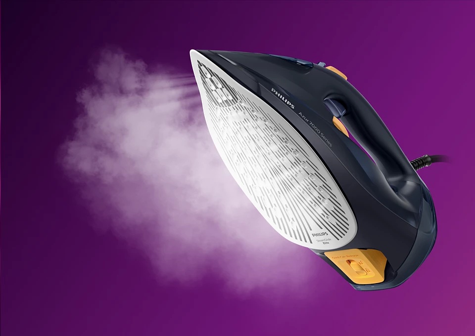 Philips DST7060/20 7000 Series | Steam Iron | 3000 W | Water tank capacity 300 ml | Continuous steam 55 g/min | Steam boost performance 250 g/min | Blue/Yellow - Image 6