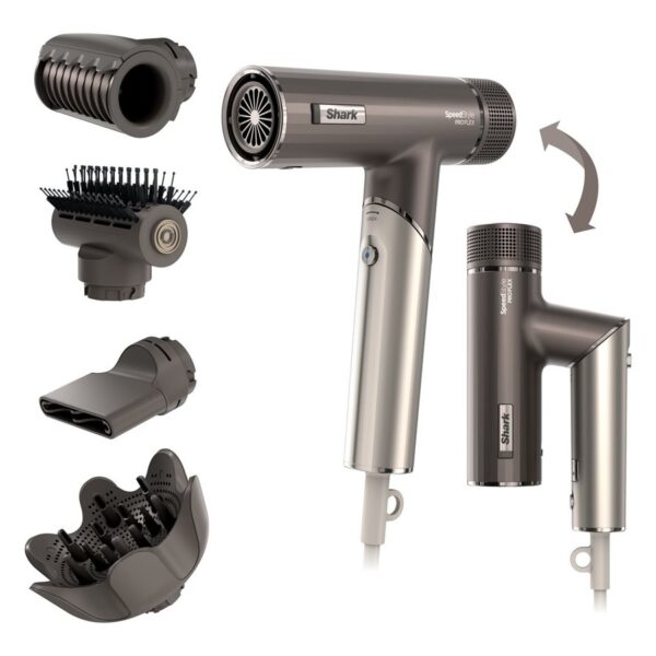 Shark | Hair Dryer System | HD542EU SpeedStyle Pro Flex | 1700 W | Number of temperature settings 3 | Ionic function | Grey | Diffuser nozzle
