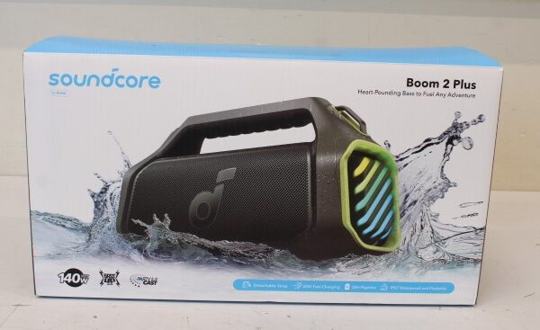 SALE OUT. Anker Soundcore Boom 2 Plus Bluetooth Speaker, Green | SALE OUT. Anker Soundcore | Portable Bluetooth Speaker | Boom 2 Plus | DEMO | 140 W | Bluetooth | Adventure Green | Portable | Wireless connection