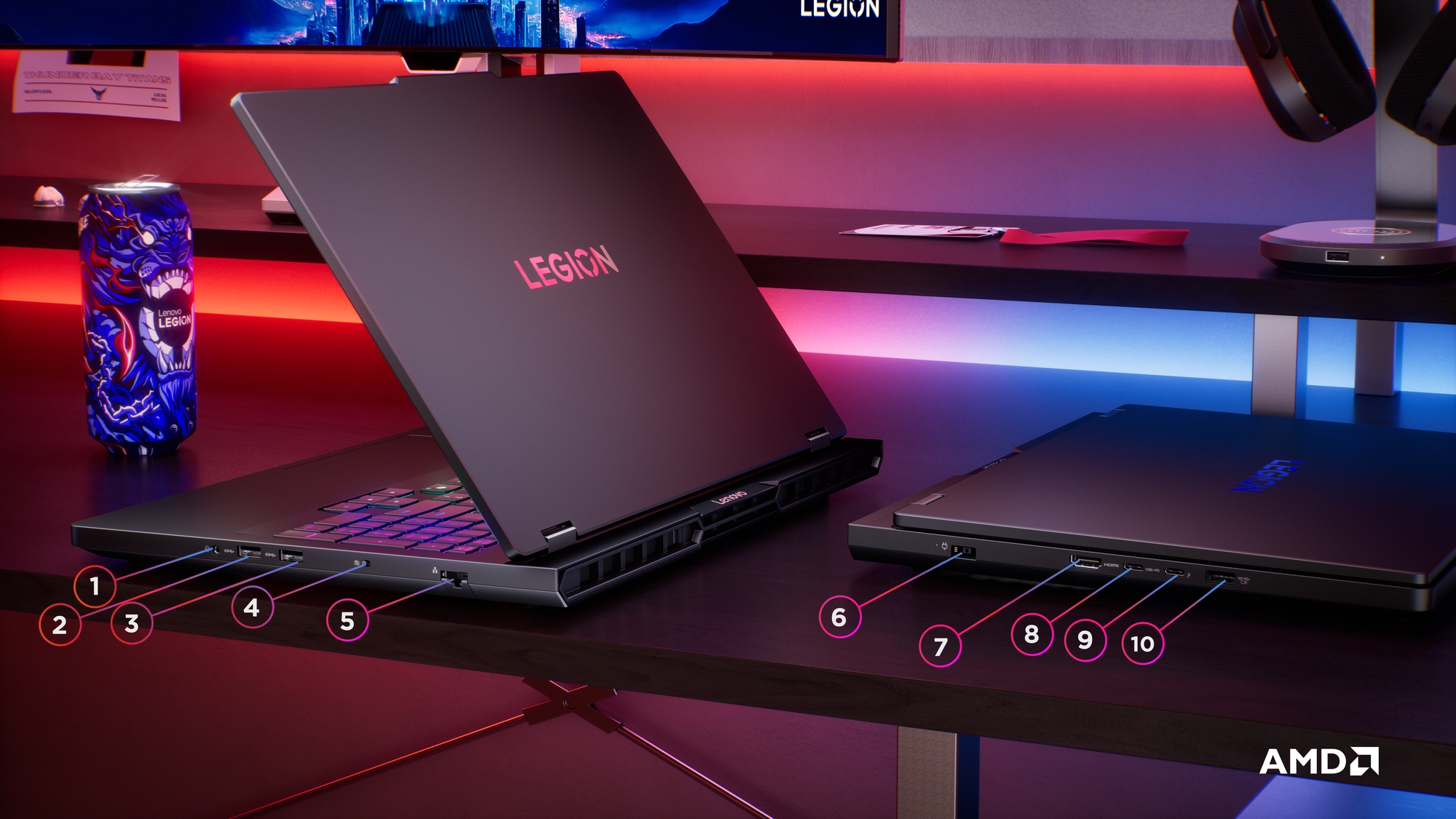 Lenovo Legion Pro 5 16ADR10 | Eclipse Black | 16 " | IPS | WQXGA | 2560 x 1600 pixels | 240 Hz | Anti-glare | AMD Ryzen 9 | 8945HX | 32 GB | SO-DIMM DDR5 | Solid-state drive capacity 1000 GB | NVIDIA GeForce RTX 5070 | GDDR7 | 8 GB | Windows 11 Home | 802.11be | Bluetooth version 5.4 | Keyboard language US international | Keyboard backlit | Warranty 24 month(s) | Battery warranty 12 month(s) - Image 37