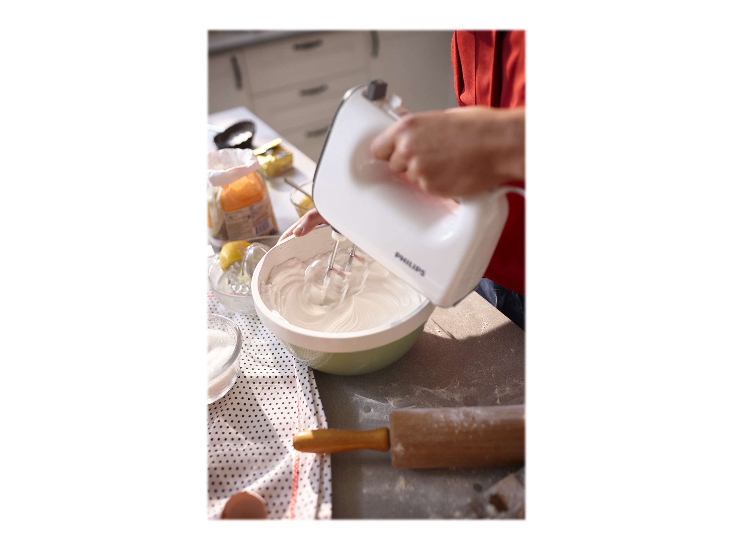 Philips | Mixer | HR3740/00 | Hand Mixer | 450 W | Number of speeds 5 | Turbo mode | White/Grey - Image 4