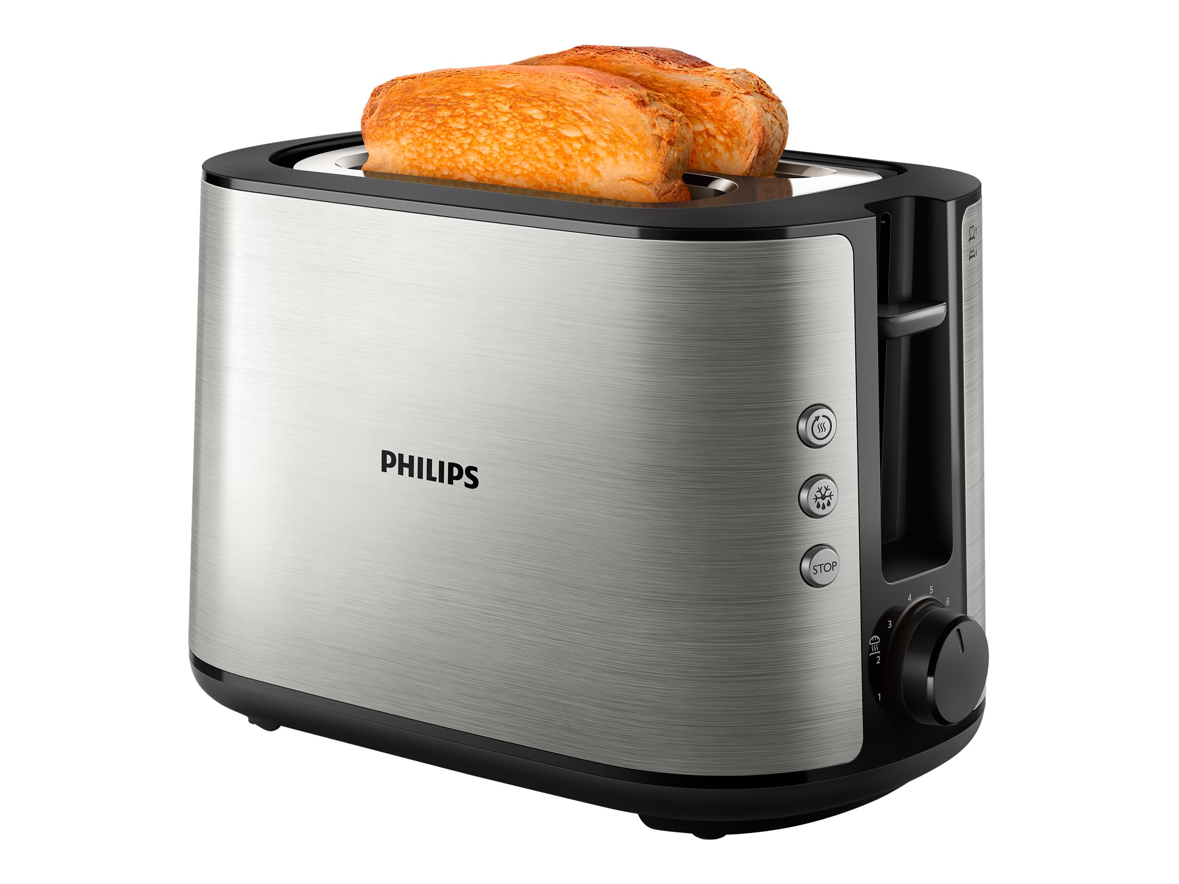Philips | Toaster | HD2650/90 Viva Collection | Power 950 W | Number of slots 2 | Housing material Metal | Stainless Steel - Image 2