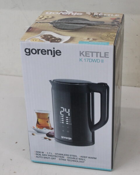 SALE OUT.  | Gorenje Kettle | K17DWDII | Electric | 2200 W | 1.7 L | Stainless Steel | 360° rotational base | Black | DEMO, SCRATCHED