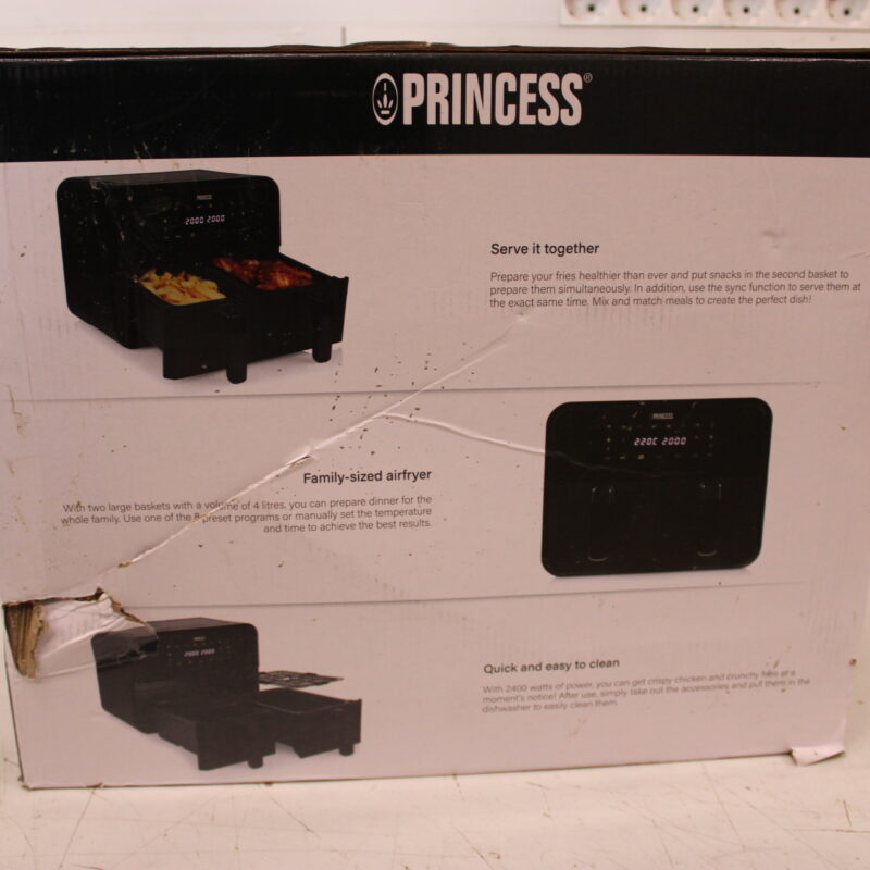SALE OUT. Princess Double Basket Airfryer | 182068 | Power 2400 W | Capacity 8 L | Black | DAMAGED PACKAGING, SCRATCHES ON CORPUS - Image 2