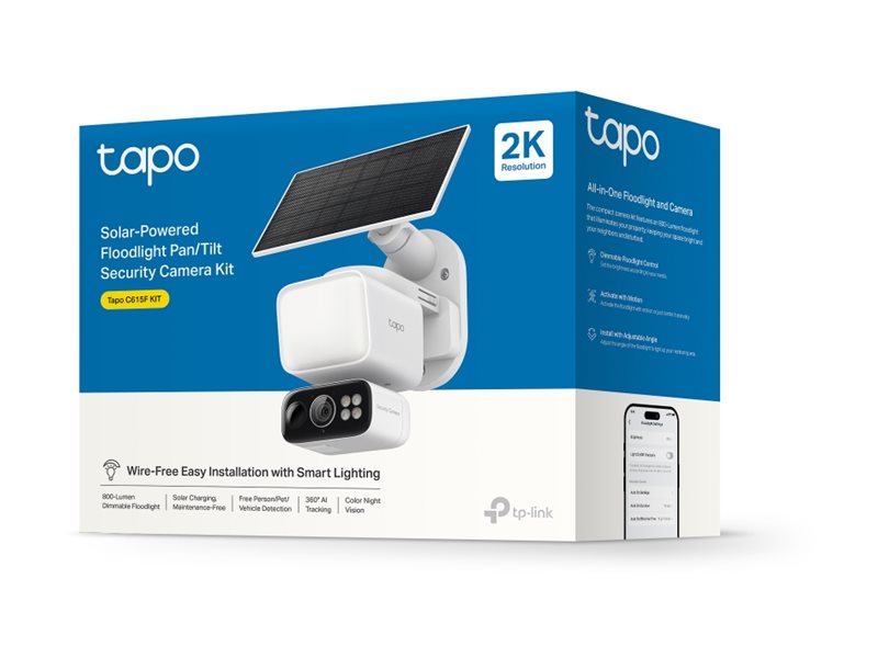 TP-Link Tapo C615F KIT Solar-Powered Floodlight Pan/Tilt Security Camera Kit | TP-LINK - Image 4