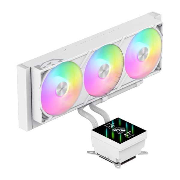 Gamemax CPU Liquid Cooler | GLACIER 360 LCD WH | White