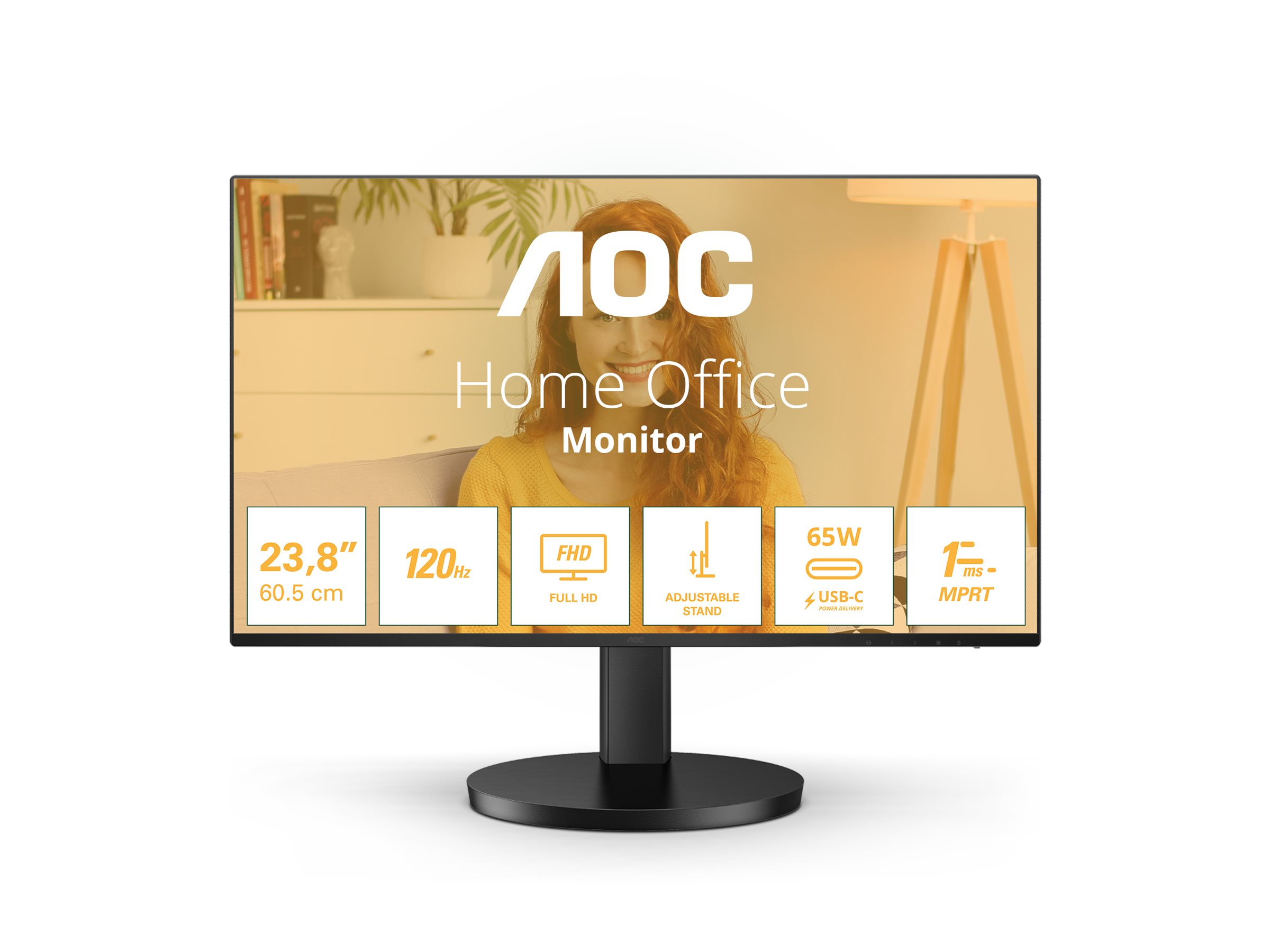 AOC 24B3CF2 | 23.8 " | IPS | FHD | 16:9 | 120 Hz | 4 ms | 1920 x 1080 pixels | 300 cd/m² | HDMI ports quantity 1 | Black