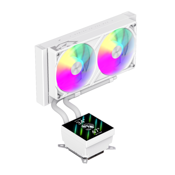 Gamemax CPU Liquid Cooler | GLACIER 240 LCD WH | White