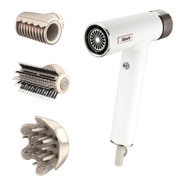 Shark | Hair Dryer | SpeedStyle HD334EU | 1700 W | Number of temperature settings 3 | Ionic function | White | Diffuser nozzle