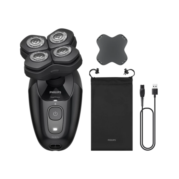 Philips Head Shaver | Pro 5000 Series HS5980/15 | Operating time (max) 60 min | Wet & Dry | Lithium | Deep Black