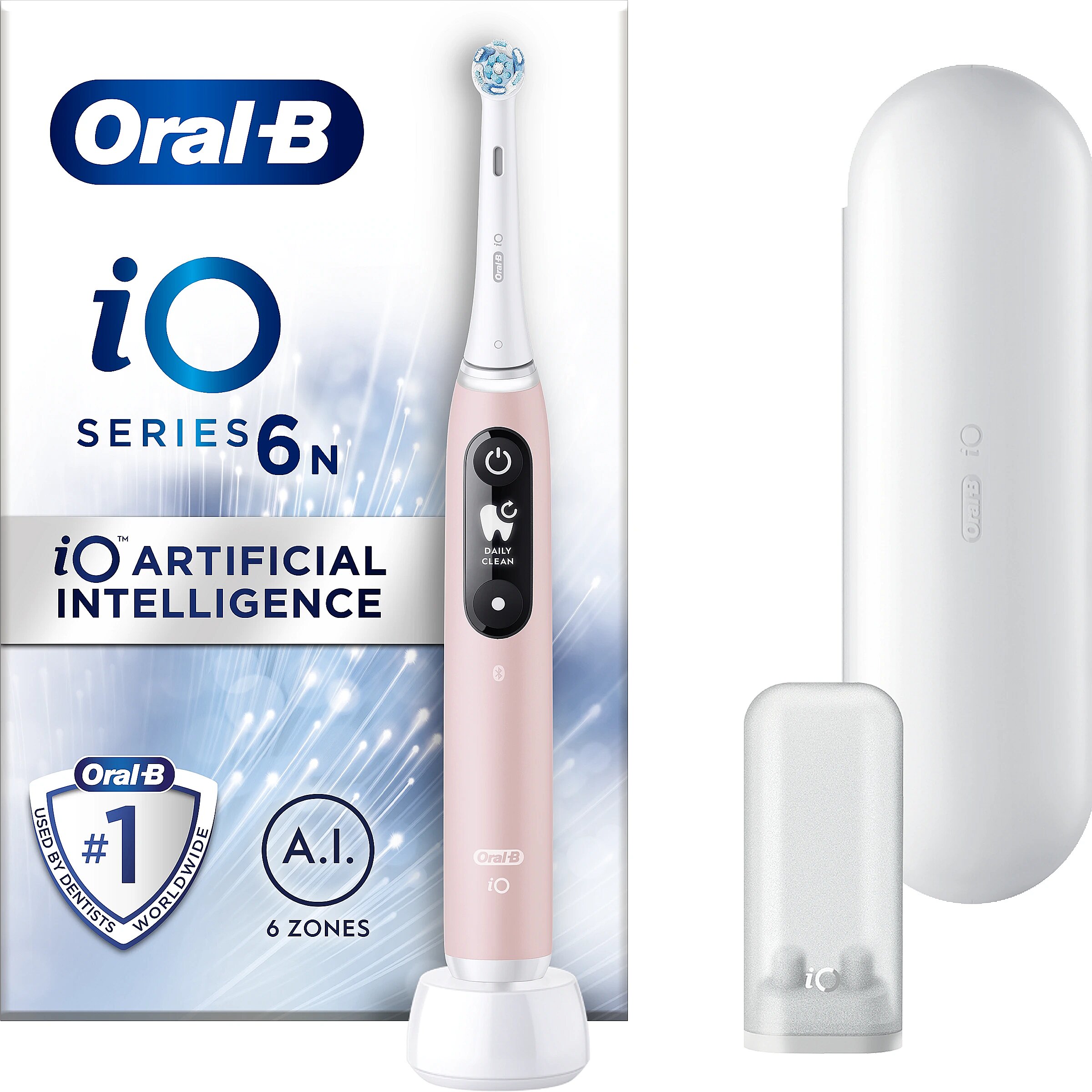 Oral-B Electric Toothbrush | iO Series 6 | Rechargeable | For adults | Number of brush heads included 1 | Number of teeth brushing modes 5 | Pink - Image 3